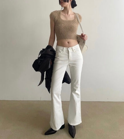 MILK FUR KNIT TOP