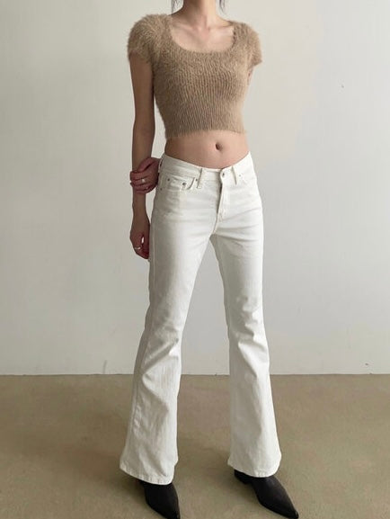 MILK FUR KNIT TOP