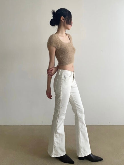 MILK FUR KNIT TOP
