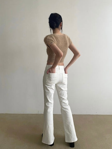 MILK FUR KNIT TOP