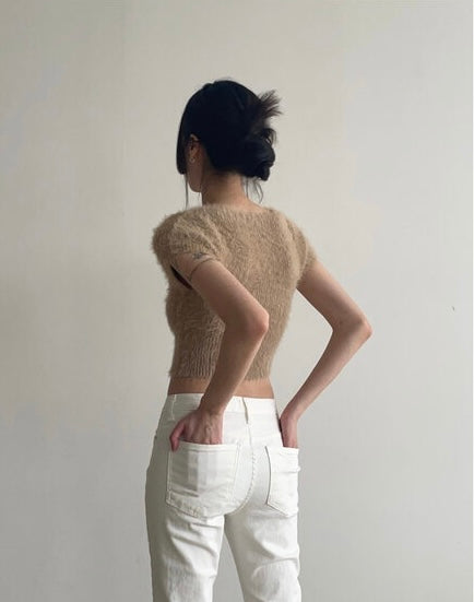 MILK FUR KNIT TOP