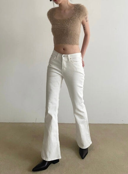 MILK FUR KNIT TOP