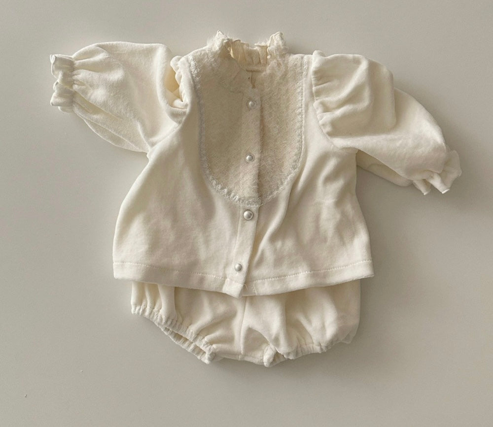 [Baby] Lace Puff-Sleeve Baby Set