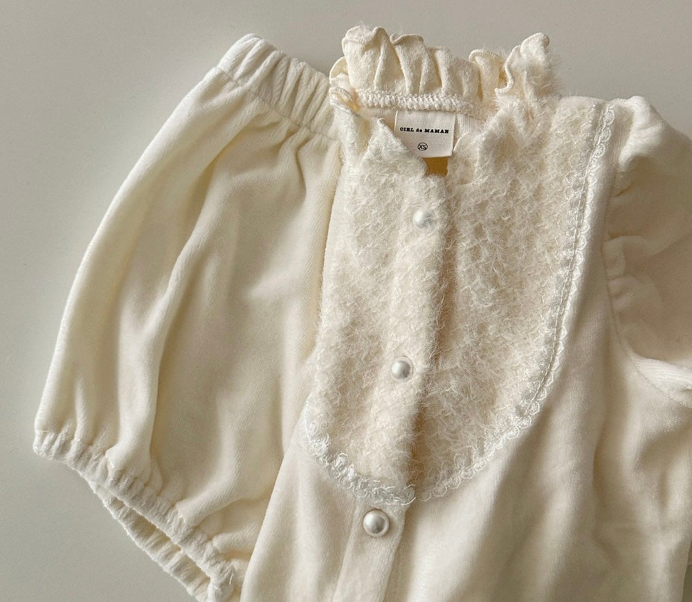 [Baby] Lace Puff-Sleeve Baby Set