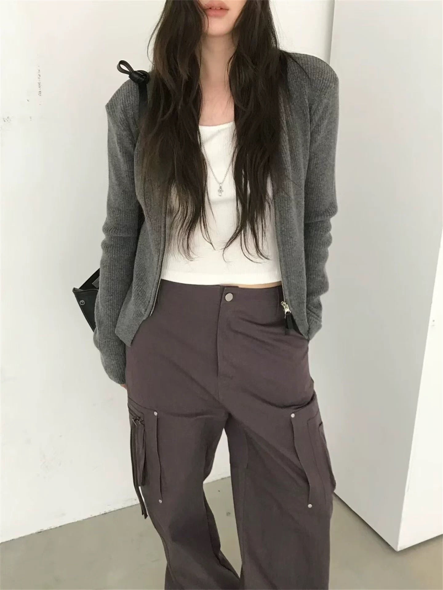 CASHMERE ZIP CARDIGAN