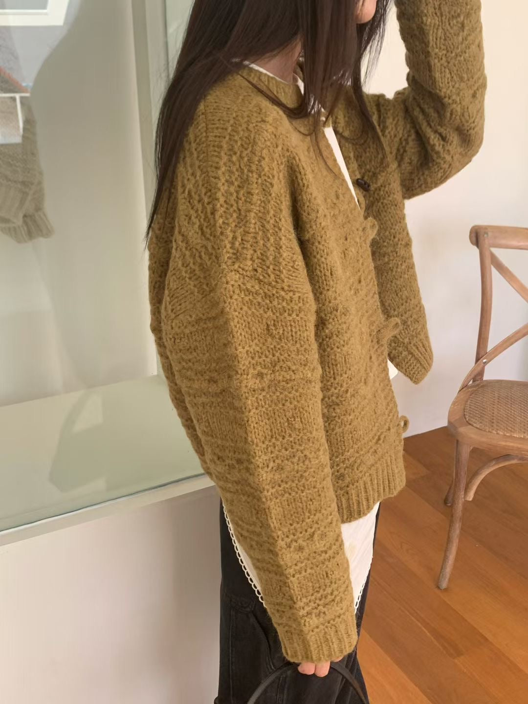 Wool Knit Toggle Cardigan