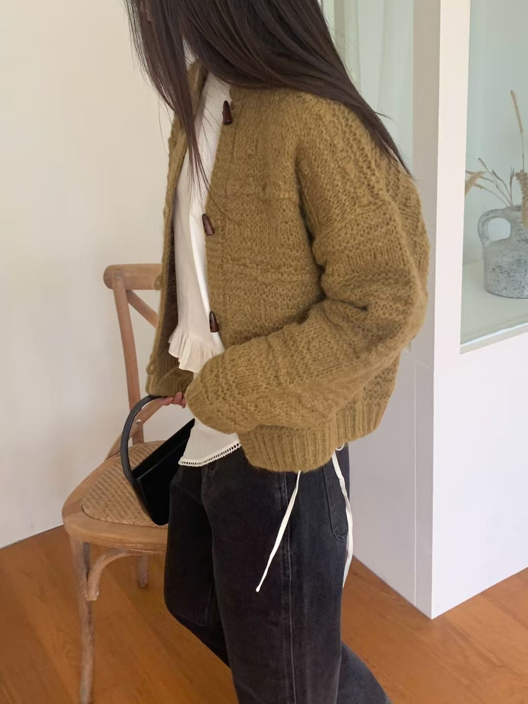 Wool Knit Toggle Cardigan