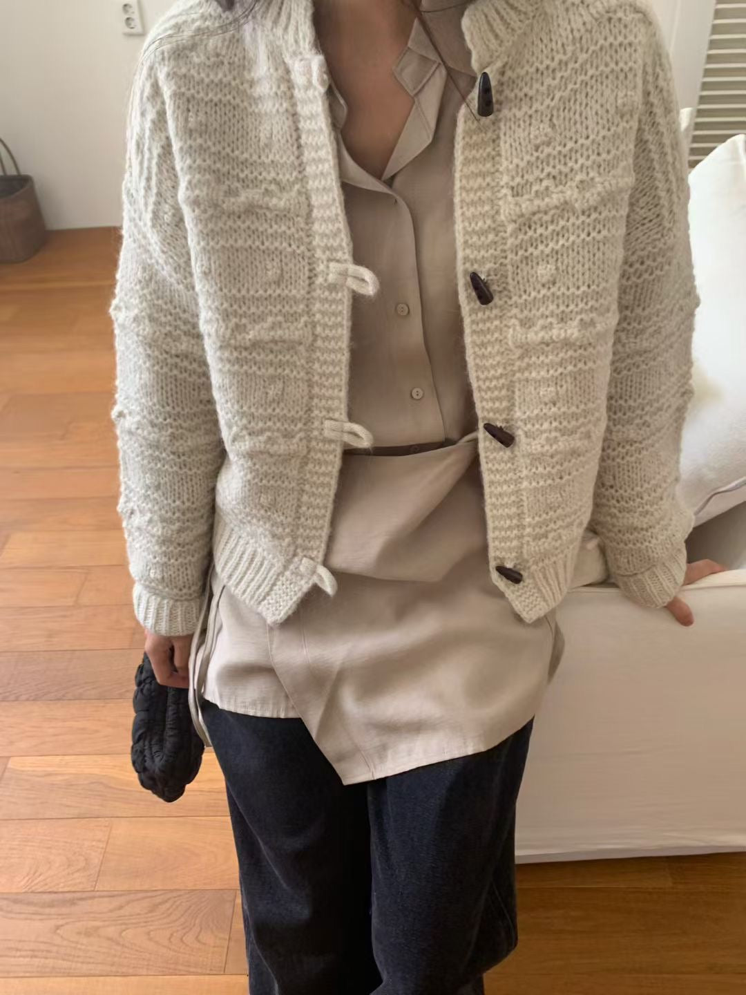 Wool Knit Toggle Cardigan
