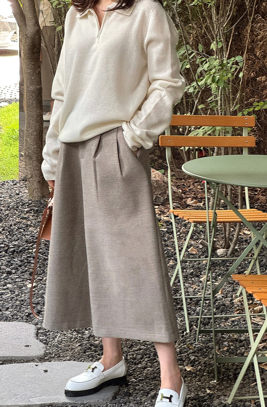 Wool Culotte Pants