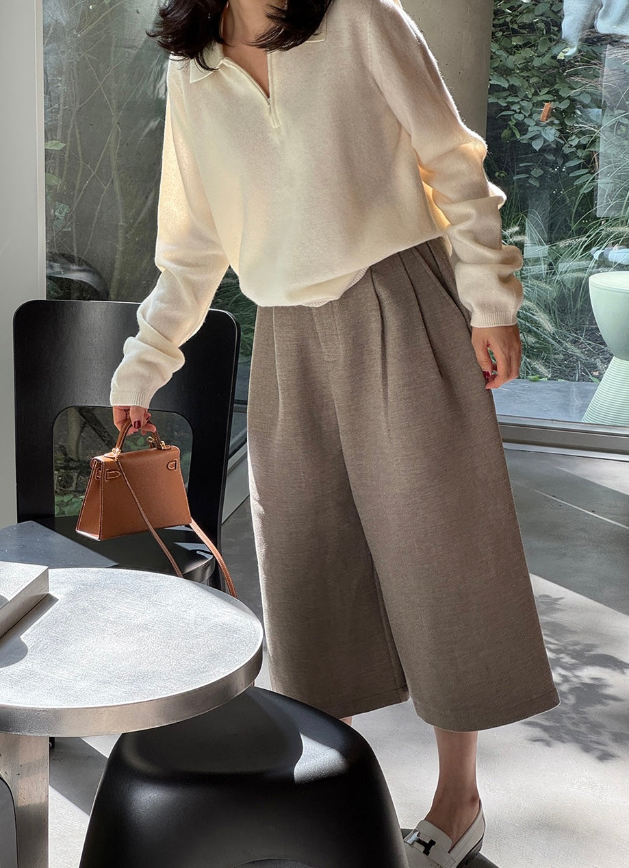 Wool Culotte Pants