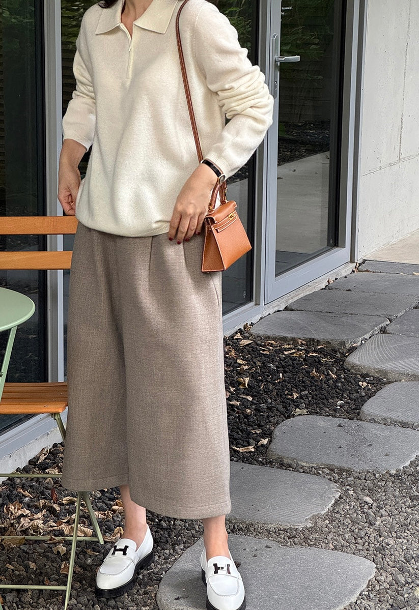 Wool Culotte Pants