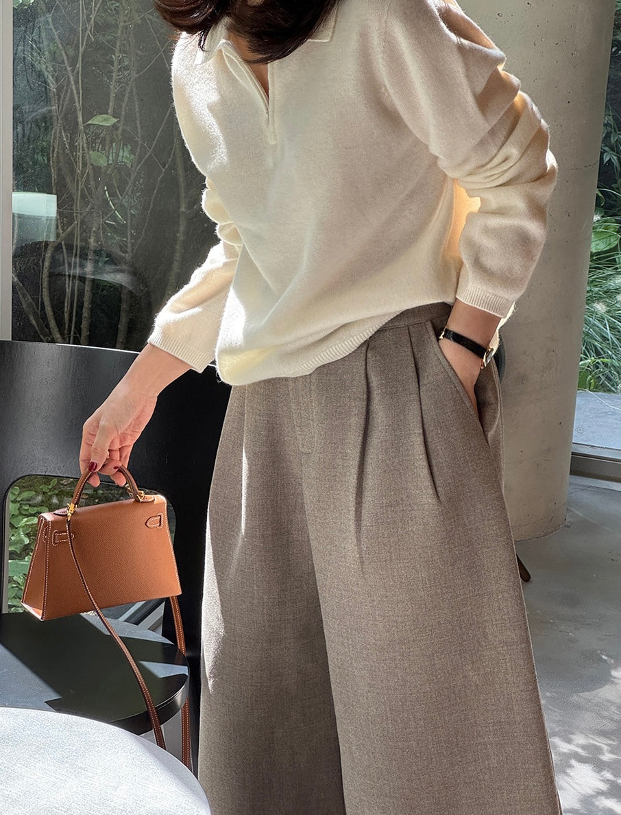 Wool Culotte Pants
