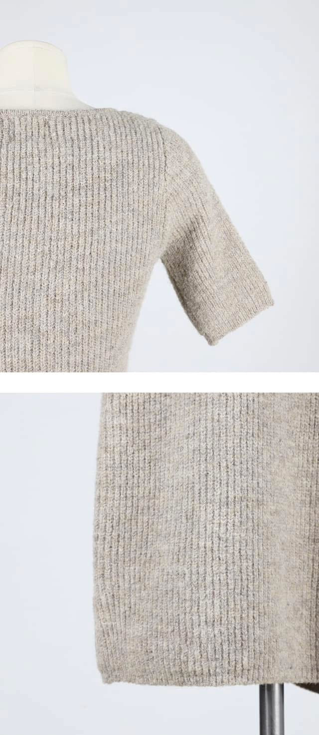 SHORT SLEEVE WOOL DRESS