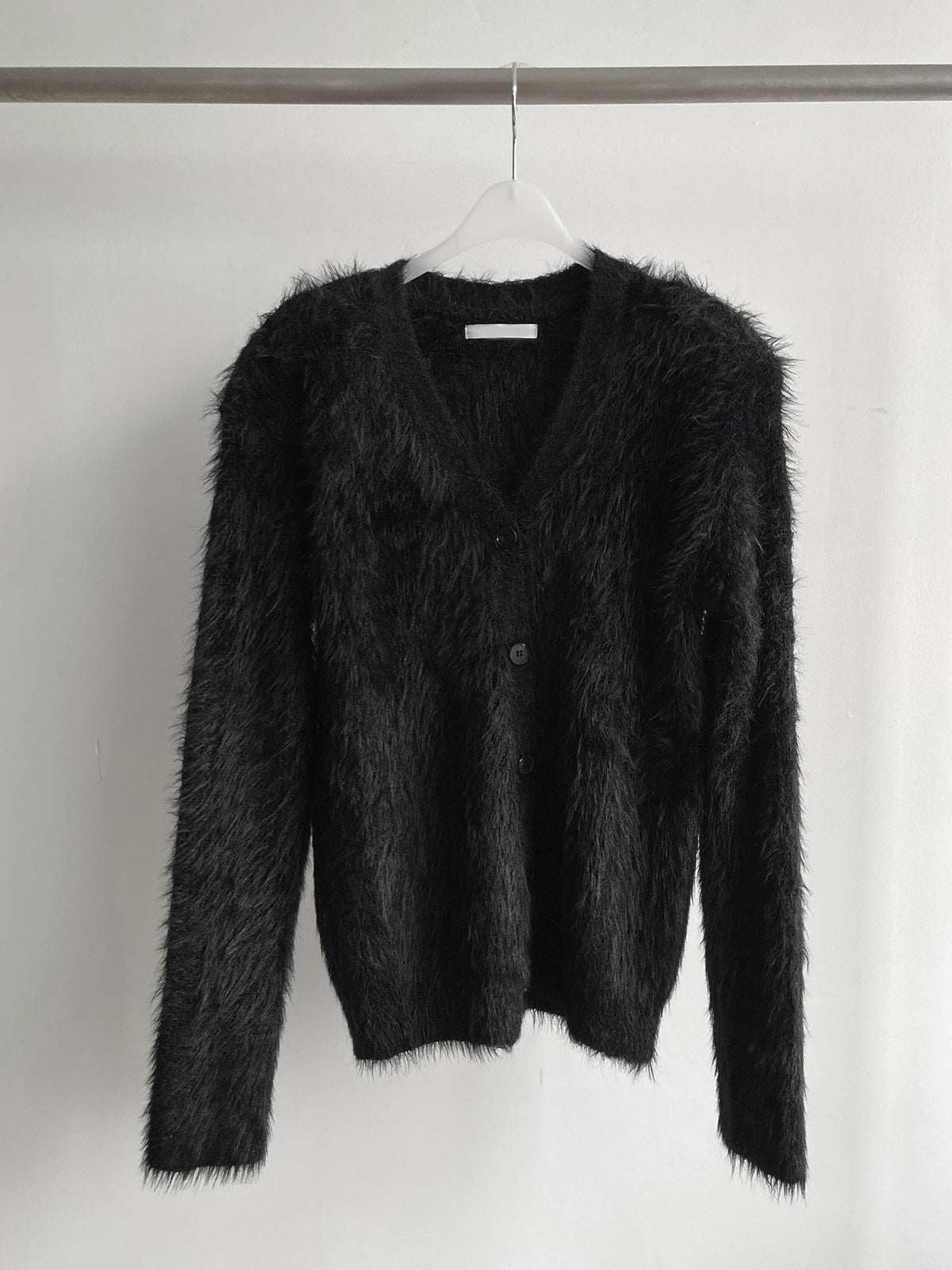 Fuzzy v-neck cardigan