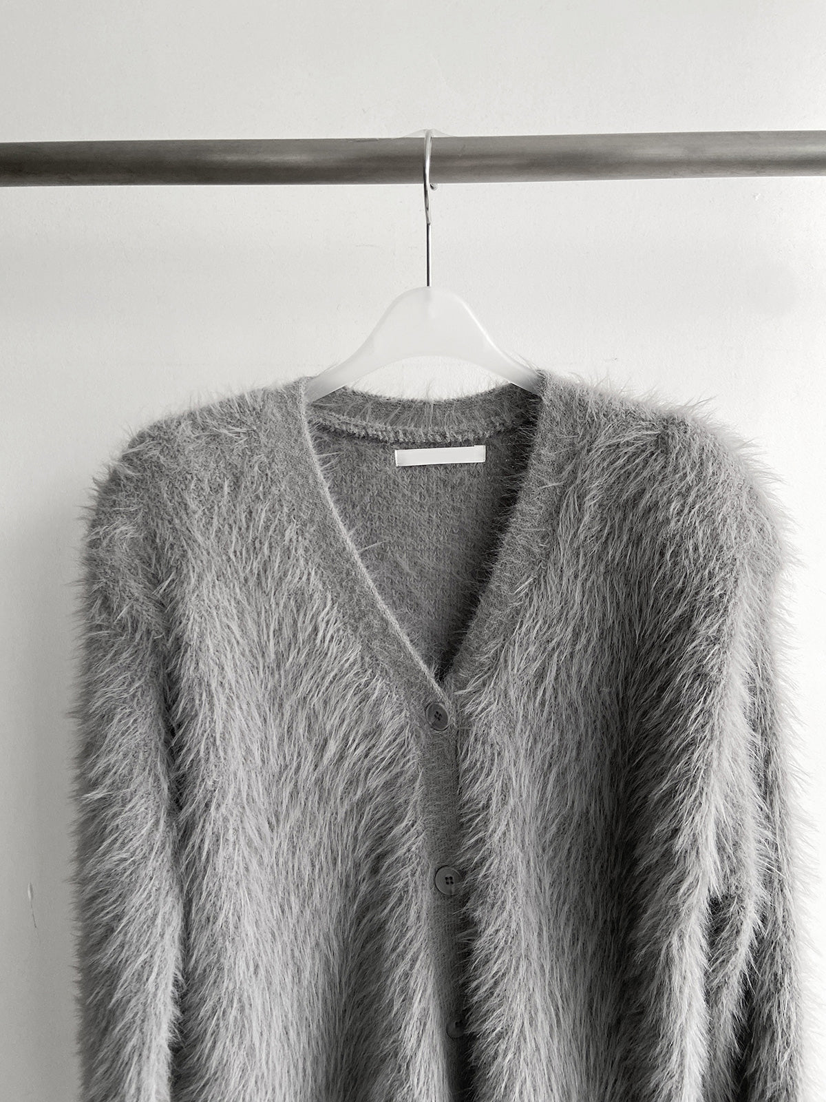 Fuzzy v-neck cardigan