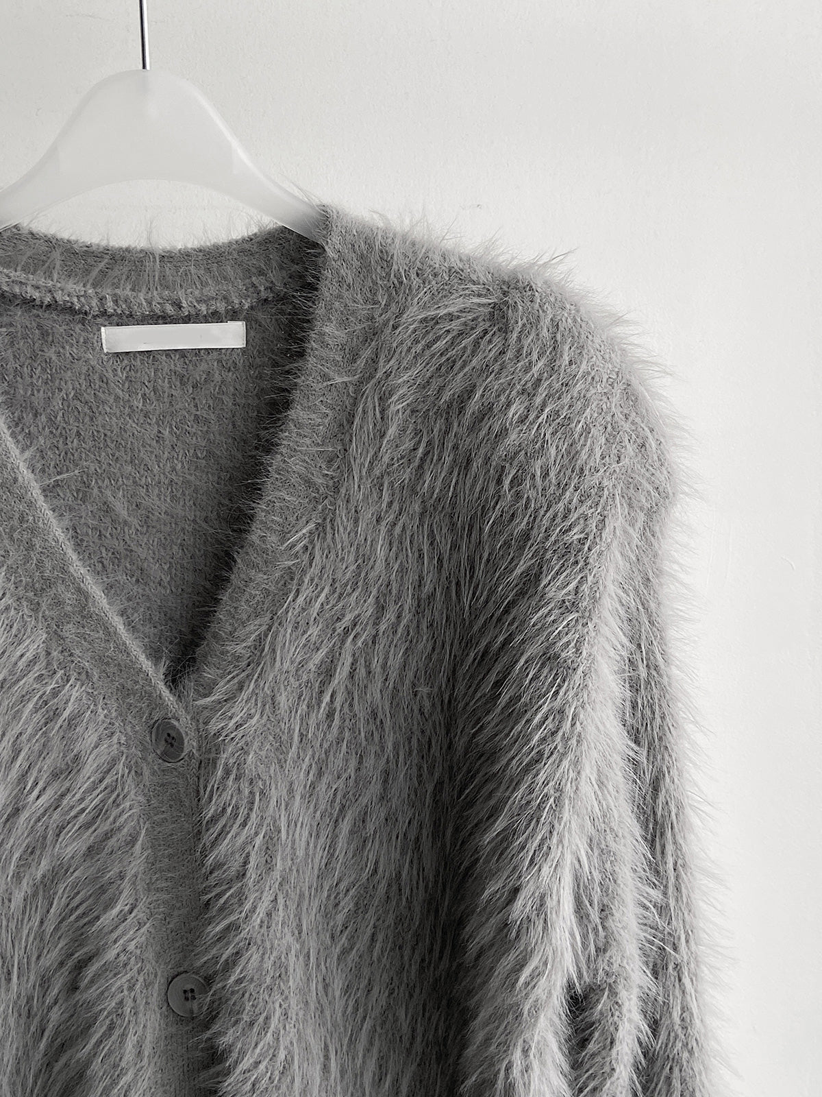 Fuzzy v-neck cardigan